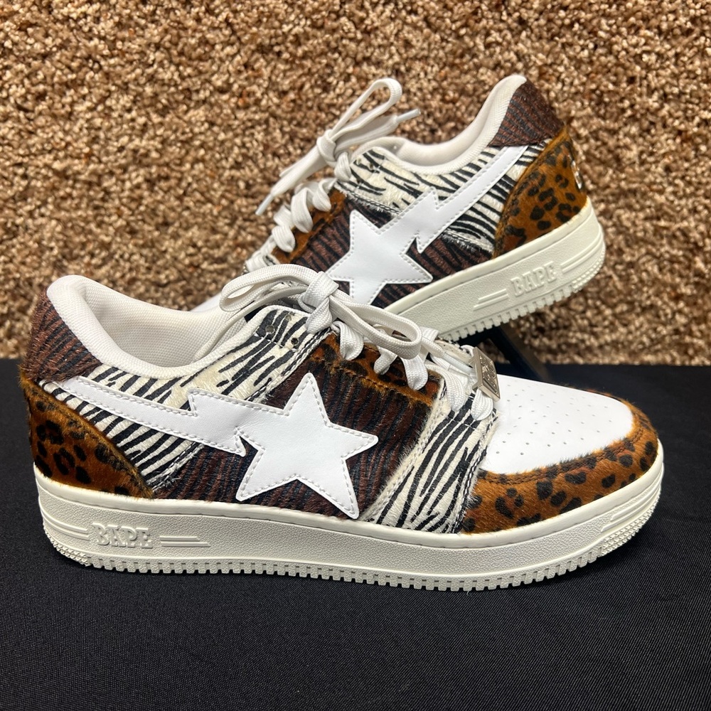 A Bathing Ape Bape Sta Low M2 Animal Mix🦓 LIGHTLY WORN! U.S SIZE 9 🦒
